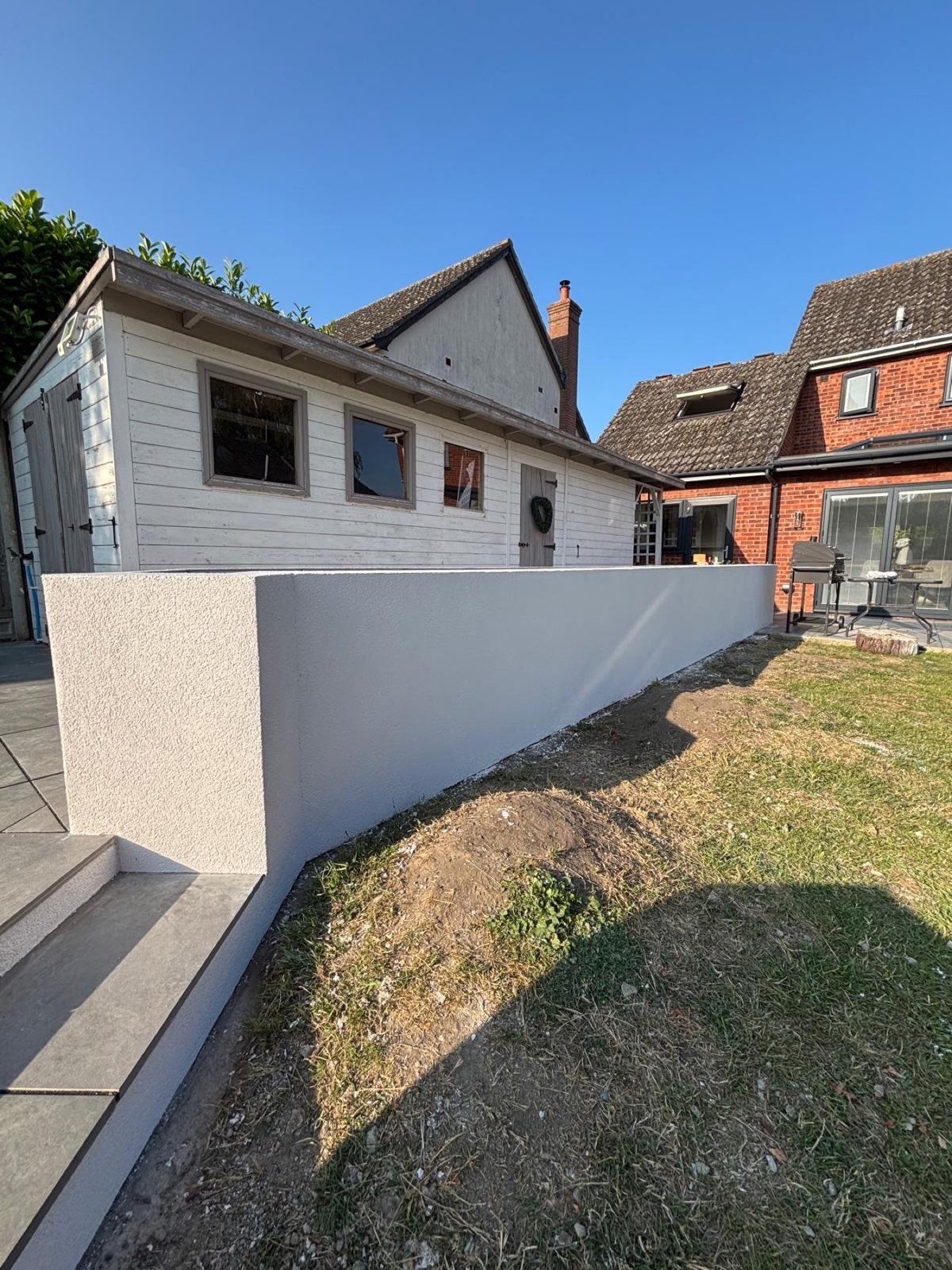Silicone Render in Pulham - Garden Wall, image 2
